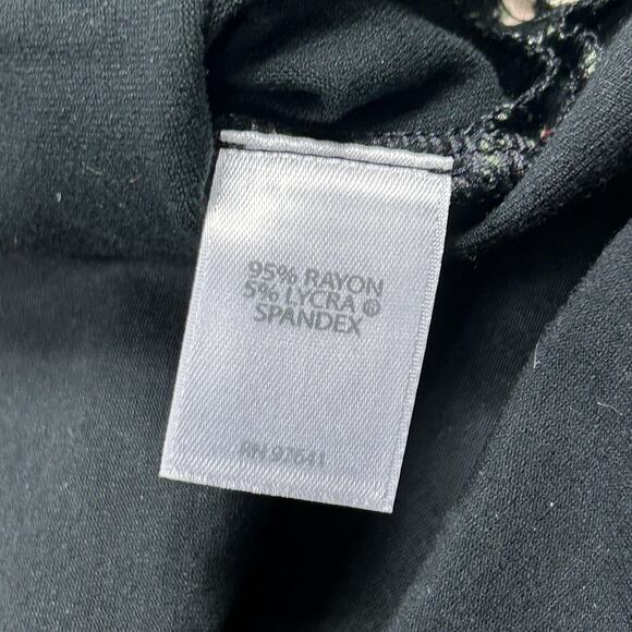 J Jill Wearever Collection Dress Womens Medium Black Floral Sleeveless Midi - Picture 11 of 12